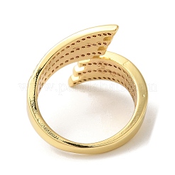 Открытые манжеты из латуни с микропаве кубический цирконий&nbsp;RJEW-U008-40G