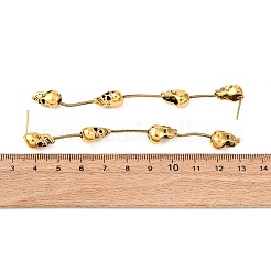 Серьги-гвоздики из сплава в виде черепа с кисточками в тибетском стиле на Хэллоуин&nbsp;LS-EJEW-P328-01AG