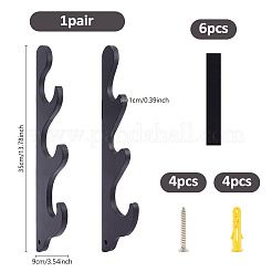 3-уровневые деревянные настенные стенды для бейсбольной биты&nbsp;ODIS-WH0043-182