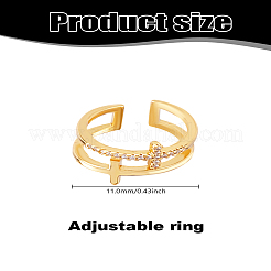 1 шт. латунные регулируемые открытые манжетные кольца&nbsp;RJEW-LP0003-51G