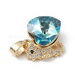 Настоящие 18-каратные позолоченные подвески из латуни с микропаве из кубического циркония&nbsp;KK-C015-02G-05