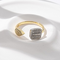 Кольца-манжеты из латуни с каплевидной и квадратной формой&nbsp;RJEW-U041-24G