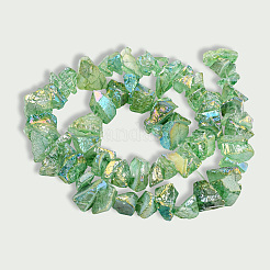 1 нить гальванизированных бусин из натурального кварца&nbsp;G-PA0001-18C