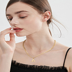 1 шт. ожерелье с подвеской в виде буквы из нержавеющей стали 304&nbsp;NJEW-LP0001-33A-G