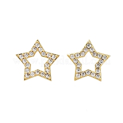 Серьги-гвоздики из латуни с микропаве из кубического циркония&nbsp;EJEW-D304-33G