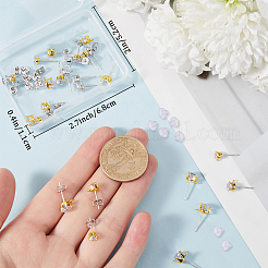 30 шт. фурнитура для сережек-гвоздиков из прозрачного кубического циркония&nbsp;EJEW-BBC0002-07C