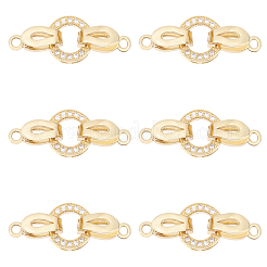 6 комплект латунных застежек с микропаве из кубического циркония&nbsp;KK-CA0002-73