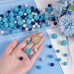 100шт 5 цвета полимерной глины бусины со стразами&nbsp;RB-OC0001-10A