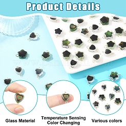 30 шт. стеклянные подвески-соединители с датчиками температуры&nbsp;PALLOY-YW00138-01