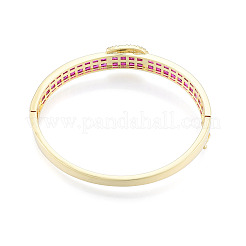 Шарнирный браслет с пряжкой для ремня из кубического циркония&nbsp;BJEW-N014-012