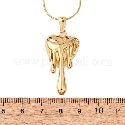 Женские ожерелья-змейки из нержавеющей стали 304 с подвеской в виде расплавленного сердца&nbsp;NJEW-F354-09G