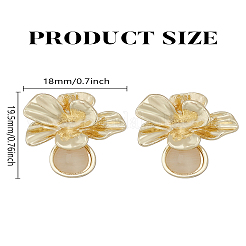 1 пара серег-гвоздиков «кошачий глаз» из цинкового сплава с цветком&nbsp;EJEW-LP0009-12