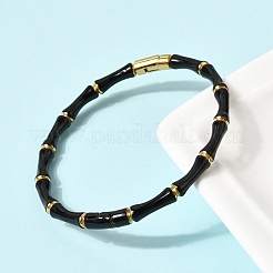 Женские браслеты-кольца из нержавеющей стали 304 с эмалированным покрытием.&nbsp;BJEW-D408-42G