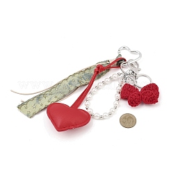 2 шт. подвесных украшений из вязаного вручную волокна и искусственной кожи&nbsp;HJEW-JM04423