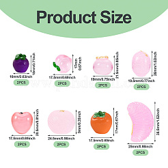 16 шт. 8 стиля светящихся смоляных украшений для фруктов&nbsp;DJEW-TA0001-16