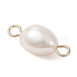 2 шт. 2-цветные подвески-соединители из натурального жемчуга «Картофельные звенья»&nbsp;PALLOY-JF04805