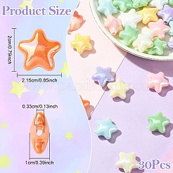 30 шт. Непрозрачные акриловые бусины&nbsp;OACR-YW0003-51