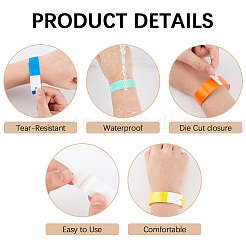 300шт. 10-х цветные одноразовые браслеты из синтетической бумаги и полипропилена&nbsp;BJEW-SP0001-08