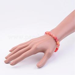 Натуральный выветрившийся агат (окрашенный) стрейч-бусины браслеты BJEW-JB02513-01