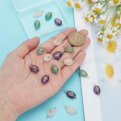 18 шт. 9 стиля подвески-коннекторы из натурального зеленого авантюрина&nbsp;PALLOY-HY00037