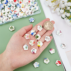 90шт 15 цвета фарфоровые керамические бусины ручной работы нити&nbsp;PORC-PH0001-25