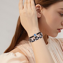 Набор браслетов с плетеным шнуром из вощеной полиэфирной нити&nbsp;BJEW-SW00032-01