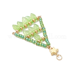 Большие подвески из стеклянных бусин в форме листа&nbsp;PALLOY-MZ00956