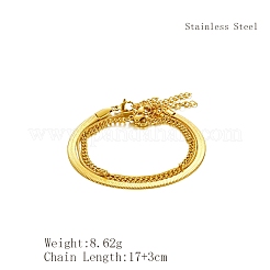 Стильные трехслойные браслеты из нержавеющей стали&nbsp;HN0595-2