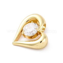 Латунные микропаве прозрачные подвески с фианитом&nbsp;KK-S510-24G