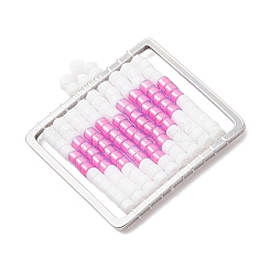 Квадратный стеклянный бисер ручной работы с подвесками в форме сердца&nbsp;PALLOY-MZ00928-01