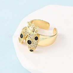 Регулируемые латунные манжеты с микропаве из кубического циркония&nbsp;RJEW-H263-263B-G