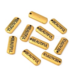 Тибетский стиль сплава прямоугольник с подвесками слов красивых&nbsp;LS-TIBEP-Q043-063AG-RS