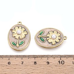 Подвески из нержавеющей стали 304 с эмалью и искусственным жемчугом из АБС-пластика&nbsp;STAS-T068-86A