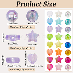 880шт 24 стиля экологически чистые прозрачные акриловые бусины&nbsp;TACR-SP0001-23