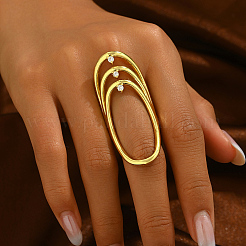 Кольца-манжеты с геометрическим узором из латуни и кубическими цирконами для женщин&nbsp;IX6941