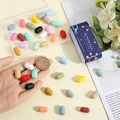 40шт 20 цвета овальные силиконовые фокусные бусины&nbsp;SIL-SC0002-33