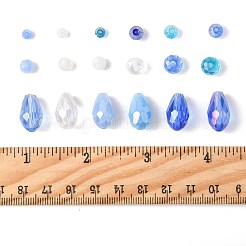 480шт 18 цвета гальванические стеклянные бусины&nbsp;EGLA-FS0001-53