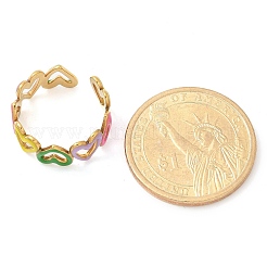 Кольца-манжеты из нержавеющей стали 304 с эмалью для женщин&nbsp;LS-RJEW-U034-01G-01