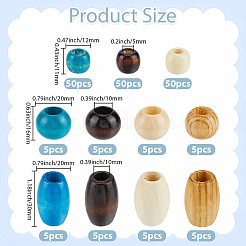 190шт 11 стиля натуральных деревянных бусин&nbsp;WOOD-PA0001-18