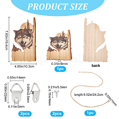 Подвесные украшения из дерева в виде животных&nbsp;HJEW-WH0053-08F