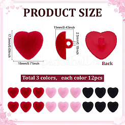 36 шт. 3-х цветные пуговицы с тремя отверстиями из смоляного флока&nbsp;BUTT-PH0001-63