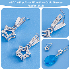 2 шт. 925 подвески из стерлингового серебра с микропаве из кубических цирконий&nbsp;STER-PH0001-96