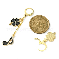 Серьги с подвесками на защелке и эмалью из золотого сплава&nbsp;EJEW-JE05654-02