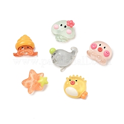 Прозрачный кабошон из морской смолы с блестками&nbsp;CRES-I050-04