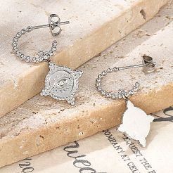 Серьги-гвоздики из нержавеющей стали 304&nbsp;EJEW-F354-03P