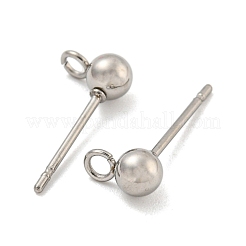 Фурнитура для сережек-гвоздиков из нержавеющей стали марки 304&nbsp;STAS-O004-10B-P