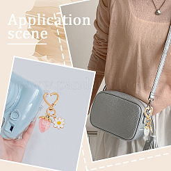 4 шт. 4-цветный цветочный сплав эмаль с акриловым клубничным брелоком&nbsp;KEYC-BBC0001-06