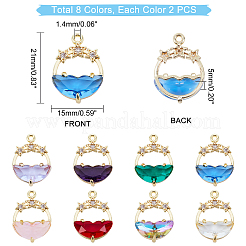 16 шт. 8-х цветные граненые прозрачные стеклянные подвески&nbsp;GLAA-PH0001-30