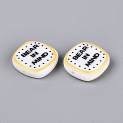 Печатные непрозрачные бусины из смолы&nbsp;RESI-N043-10A