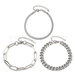 3шт. Набор из 3-х цепочек из нержавеющей стали 304&nbsp;BJEW-F505-01P